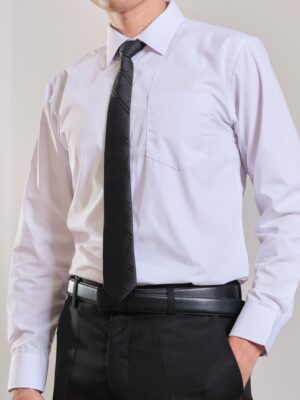 【商務襯衫】低調極細條紋・白色經典不敗款