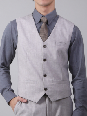 【新修身版】極淺灰白背心・白馬王子氣質款