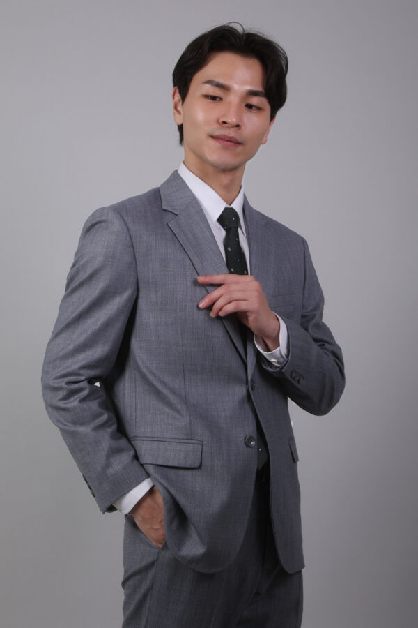 【舊紳士版】淺藍灰成套西裝・質感主播款