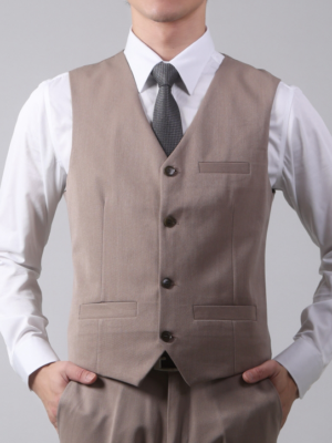 【新修身版】深卡其背心・奶茶色暖男款