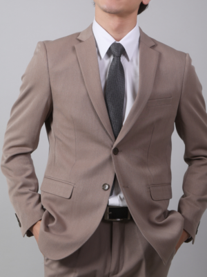 【新修身版】深卡其成套西裝・奶茶色暖男款