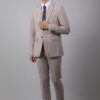 【新修身版】淺卡其細紋成套西裝・日系文青暖男款