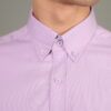 好氣色粉紫襯衫・釘釦領口袋款