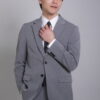 【新紳士版】淺灰質感素面成套西裝・氣質暖男款