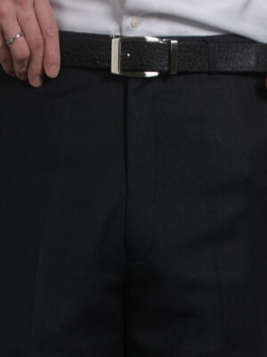 黑色千鳥格平面西裝褲