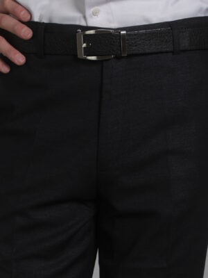 黑色珠光平面西裝褲