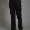 黑色珠光平面西裝褲