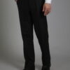 黑色厚實平面西裝褲