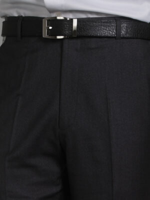 深灰色素面平面西裝褲