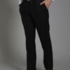黑色素面平面西裝褲