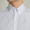 藍白直條紋襯衫・機能抗皺・釘扣領設計