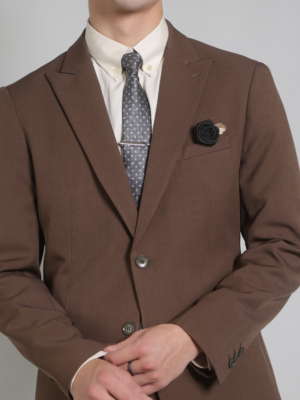 【新修身版】摩卡深棕成套西裝・劍領設計・沉穩典雅款