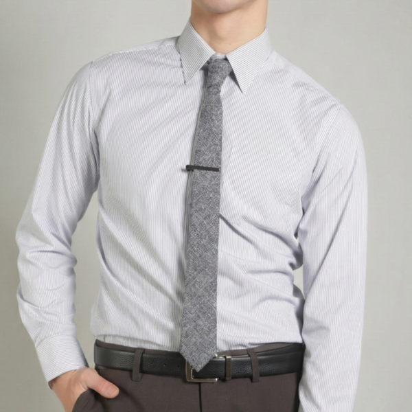 淺灰直條紋襯衫・直挺抗皺