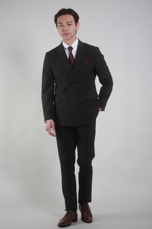 【新修身版】【雙排釦】深黑灰色成套西裝・劍領設計・沉穩質感款