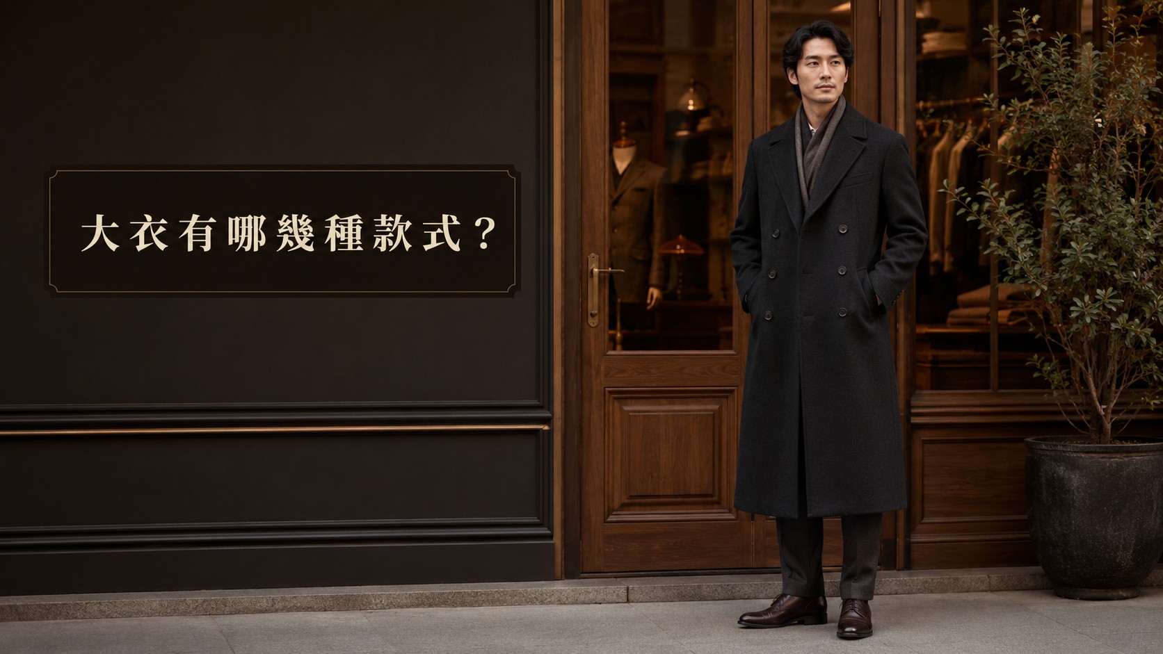 大衣有哪幾種款式 男性穿深色大衣門市情境