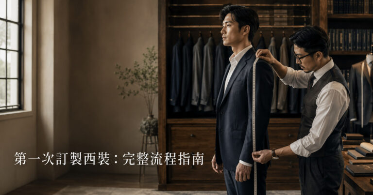 訂製西裝流程 — 量身師為顧客量尺寸