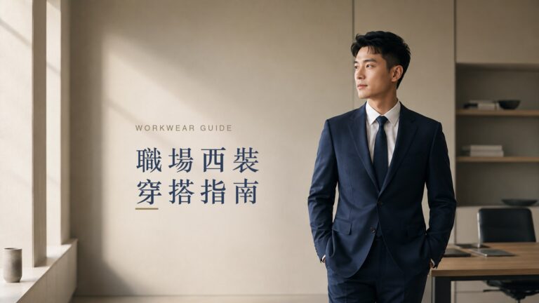 職場西裝怎麼穿 — 深藍色西裝辦公室示意